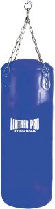 Leather Pro Leerer Boxsack 20-30-40 kg aus Öko-Leder 110x40 cm Farbe Blau Tecnofit